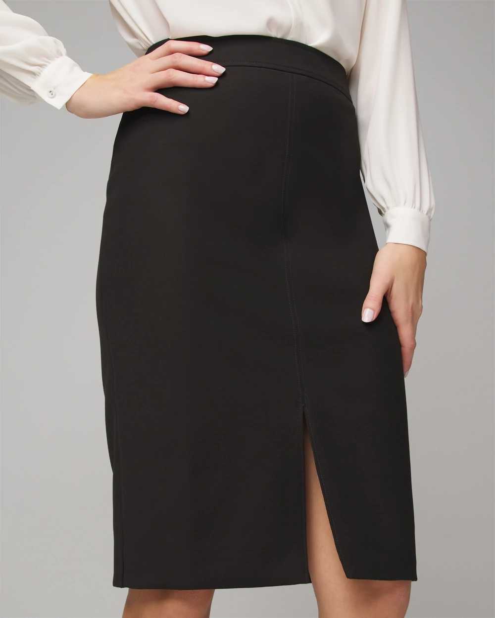 High waisted white hot sale stretch pencil skirt